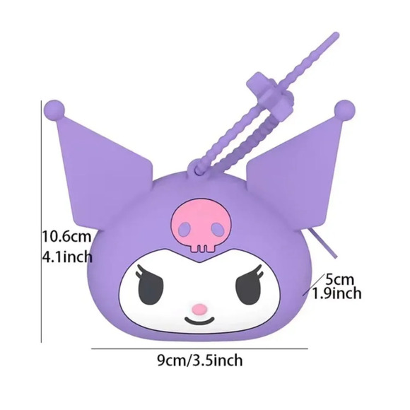 KUROMI by SANRIO Silicone Coin Purse Key‎ Bag in Purple - Picture 2 of 2